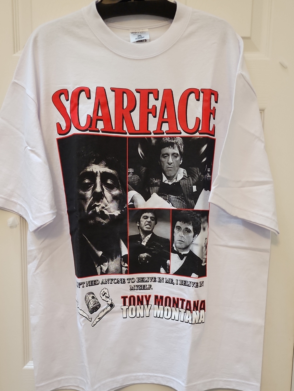 Scarface Tony Montana White Graphic Tee (2xl)NEW